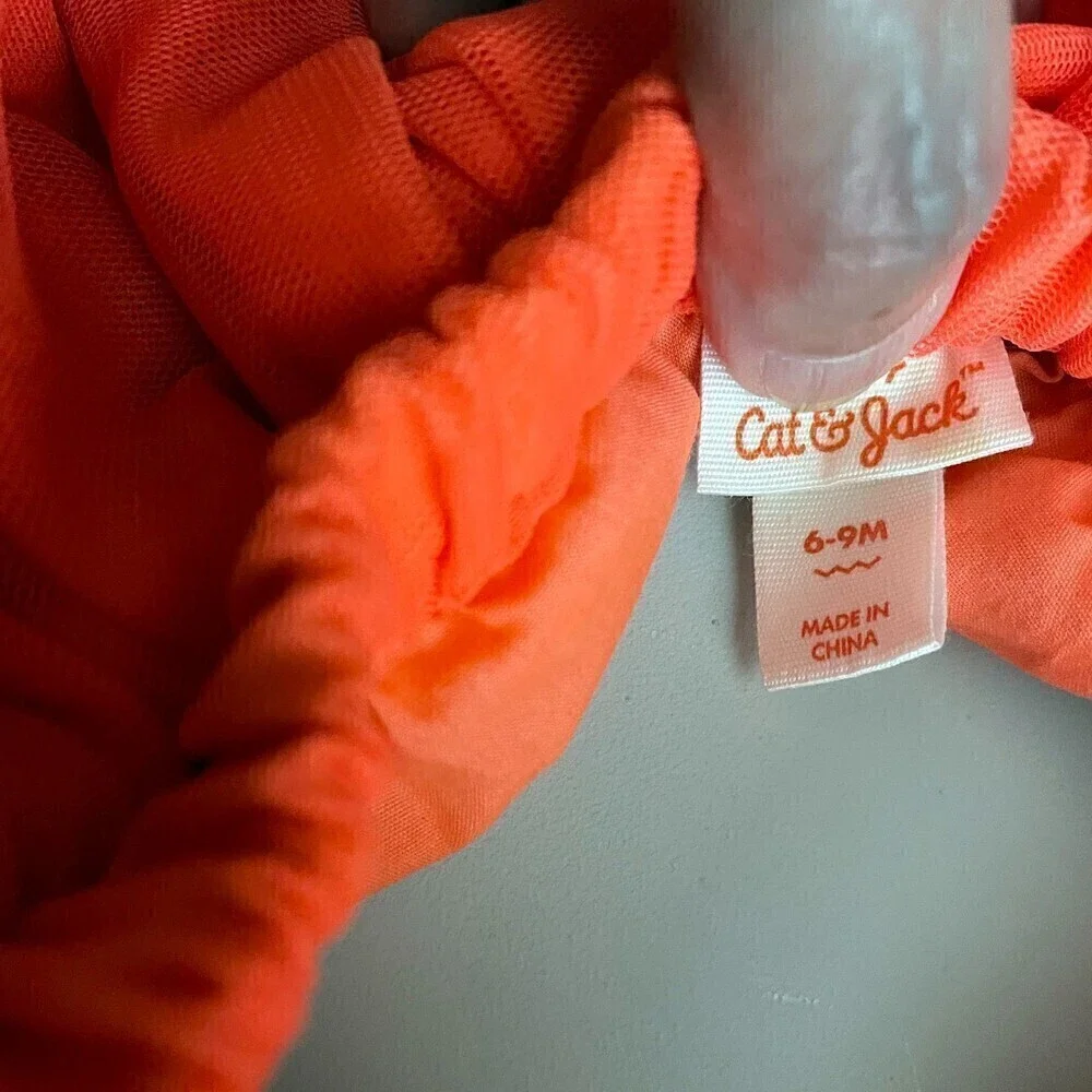 ❤️ Cat & Jack and Jane Shine Baby Orange and Black Tutu's Size 6-9 Months